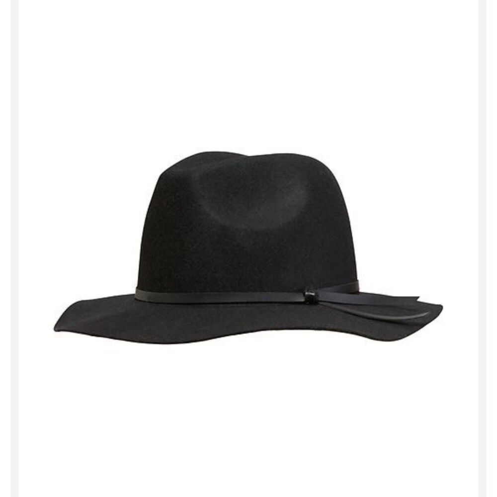 OLD NAVY Black 100% Wool Wide Brim Panama Hat, Sz S-M